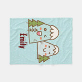 Couverture Polaire Monts Kawaii en Neige (Devant (Horizontal))