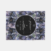 Couverture Polaire Moody Black Floral Classic Couple Names Wedding (Devant (Horizontal))