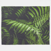 Couverture Polaire Moody Botanical Dark Green Fern Leaves Cozy (Devant (Horizontal))