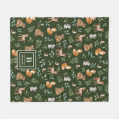 Couverture Polaire Moody Green Forêt Animaux Végétation (Devant (Horizontal))