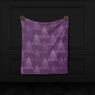 Couverture Polaire Moody Tree Motif Noel profond pourpre de prune