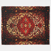 Couverture Polaire Moquette persane look rouge et crème (Devant (Horizontal))