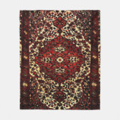 Couverture Polaire Moquette persane look rouge foncé et crème (Devant)