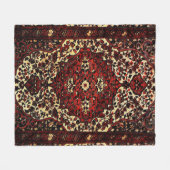Couverture Polaire Moquette persane look rouge foncé et crème (Devant (Horizontal))