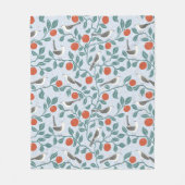 Couverture Polaire Moqueur Fleur d'Oranger Oiseau Fleur Bleu Clair (Devant)