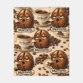 Couverture Polaire Morning sleepy coffee bean funny repeated pattern (Devant)