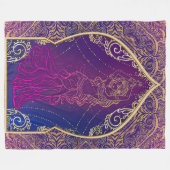Couverture Polaire Moroccan Arabes Danse du Ventre Glam Pourpre & Or (Devant (Horizontal))