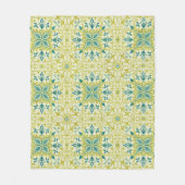 Couverture Polaire Morris Yellow Turquoise Vine & Flower Pattern (Devant)