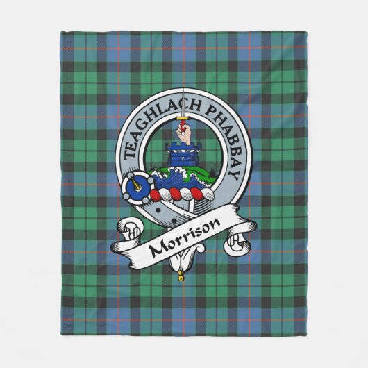 Couverture Polaire Morrison Ancien Clan Badge Tartan Plaid (Devant)