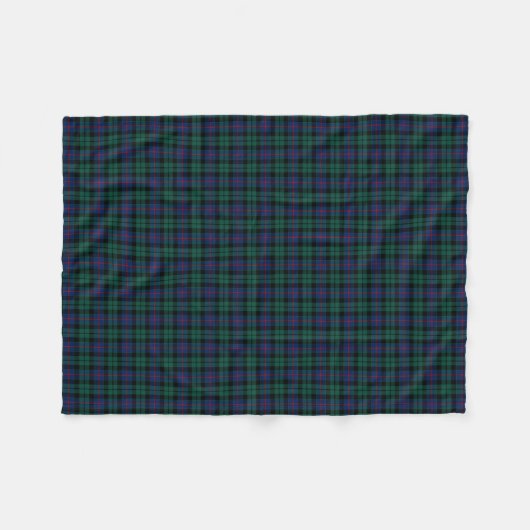 Couverture Polaire Morrison Clan vert et bleu Tartan (Devant (Horizontal))