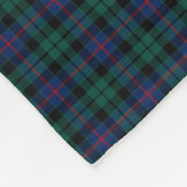 Couverture Polaire Morrison Clan vert et bleu Tartan (Coin)