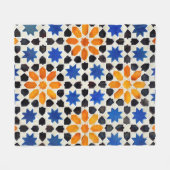 Couverture Polaire mosaïque arabe de carreaux de style marocain, déco (Devant (Horizontal))