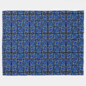 Couverture Polaire Mosaïque de cercles bleus (Devant (Horizontal))