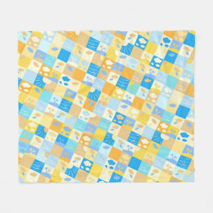 Couverture Polaire Mosaïque de plage et d'océan fleece d'été inspiré