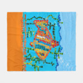 Couverture Polaire Mosaïque de poisson d'or (Devant (Horizontal))