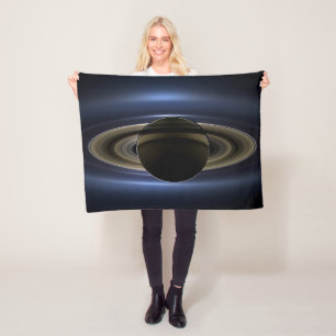 Couverture Polaire Mosaïque Du Système Saturne Rétro-Éclairé Par Le S