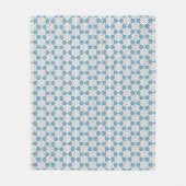 Couverture Polaire Mosaïque florale blanche et bleue (Devant)
