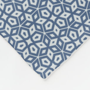 Couverture Polaire Mosaïque géométrique Abstraite bleue