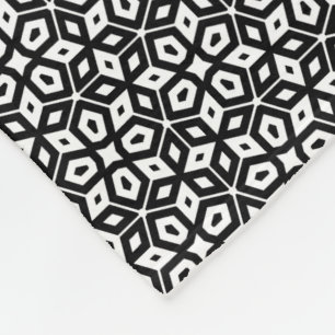 Couverture Polaire Mosaïque géométrique Abstraite en noir et blanc
