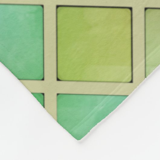 Couverture Polaire Mosaïque jaune vert (Coin)