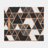 Couverture Polaire Mosaïque noire blanche et dorée (Devant (Horizontal))