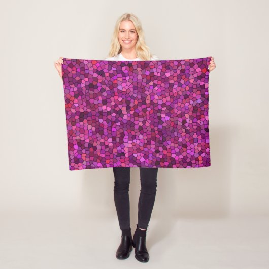 Couverture Polaire Mosaïque Rose Violet (En situation)