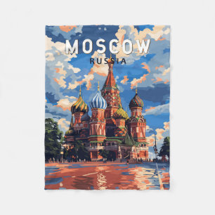 Couverture Polaire Moscou Russie Travel Art Vintage