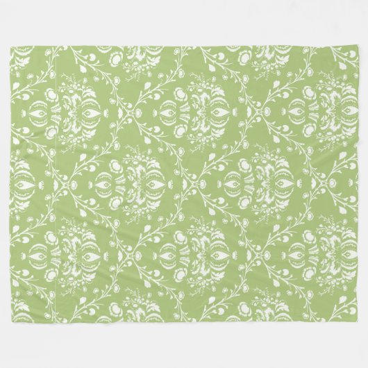 Couverture Polaire Moss Green Damask (Devant (Horizontal))