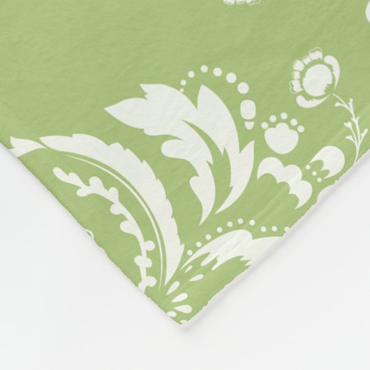Couverture Polaire Moss Green Damask (Coin)