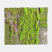 Couverture Polaire Moss wall green rock texture (Devant (Horizontal))