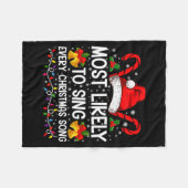 Couverture Polaire Most Likely Sing Every Christmas Song Xmas Family (Devant (Horizontal))