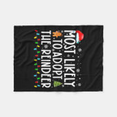 Couverture Polaire Most Likely To Adopt The Reindeer Funny Christmas  (Devant (Horizontal))