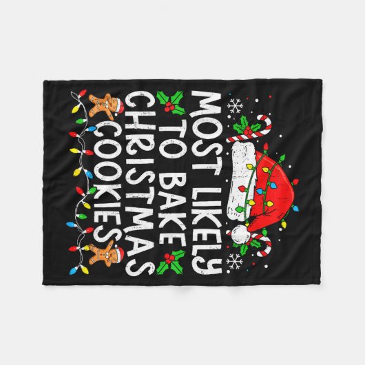 Couverture Polaire Most Likely To Bake Christmas Cookies Matching Chr (Devant (Horizontal))