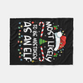 Couverture Polaire Most Likely To Be Mistaken As An Elf Funny Family  (Devant (Horizontal))