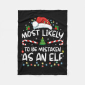 Couverture Polaire Most Likely To Be Mistaken As An Elf Funny Family  (Devant)