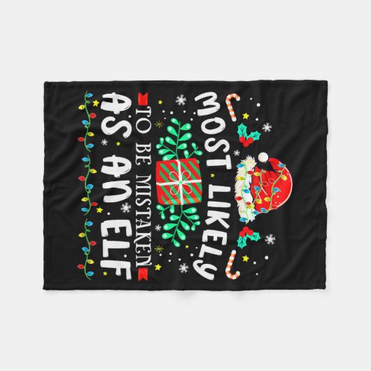 Couverture Polaire Most Likely To Be Mistaken As An Elf Xmas Matching (Devant (Horizontal))