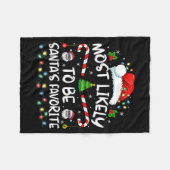 Couverture Polaire Most Likely To Be Santa's Favorite Funny Family Ch (Devant (Horizontal))
