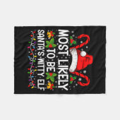 Couverture Polaire Most Likely To Be Santas Witty Elf Christmas  (Devant (Horizontal))