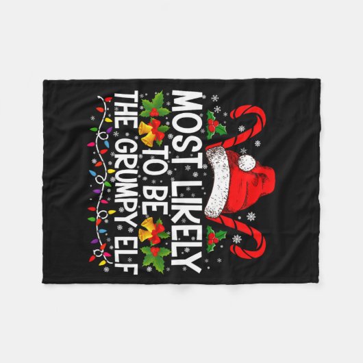 Couverture Polaire Most Likely To Be The Mpy Elf Funny Xmas  (Devant (Horizontal))