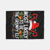 Couverture Polaire Most Likely To Be The Mpy Elf Funny Xmas T Shirt (Devant (Horizontal))