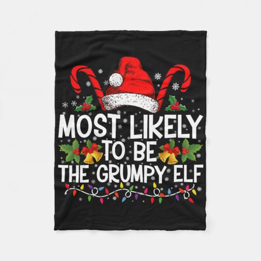 Couverture Polaire Most Likely To Be The Mpy Elf Funny Xmas T Shirt (Devant)
