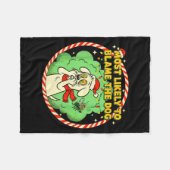Couverture Polaire Most Likely To Blame The Dog Funny Christmas  (Devant (Horizontal))