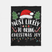 Couverture Polaire Most Likely To Bring The Christmas Joy Matching Fa (Devant)