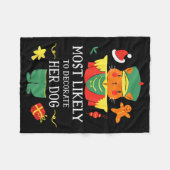 Couverture Polaire Most Likely To Decorate Her Dog Nutcracker Christm (Devant (Horizontal))