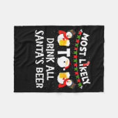 Couverture Polaire Most Likely To Drink All Santas Beer Funny Christm (Devant (Horizontal))