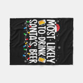 Couverture Polaire Most Likely To Drink Santa's Beer Fun Christmas Dr (Devant (Horizontal))