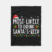 Couverture Polaire Most Likely To Drink Santas Beer Funny Drinking C (Devant)
