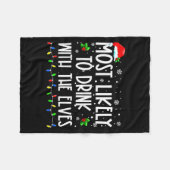 Couverture Polaire Most Likely To Drink With The Elves Elf Christmas (Devant (Horizontal))