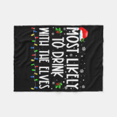 Couverture Polaire Most Likely To Drink With The Elves Elf Drinking C (Devant (Horizontal))