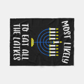 Couverture Polaire Most Likely To Eat All Latkes Hanukkah Group Match (Devant (Horizontal))